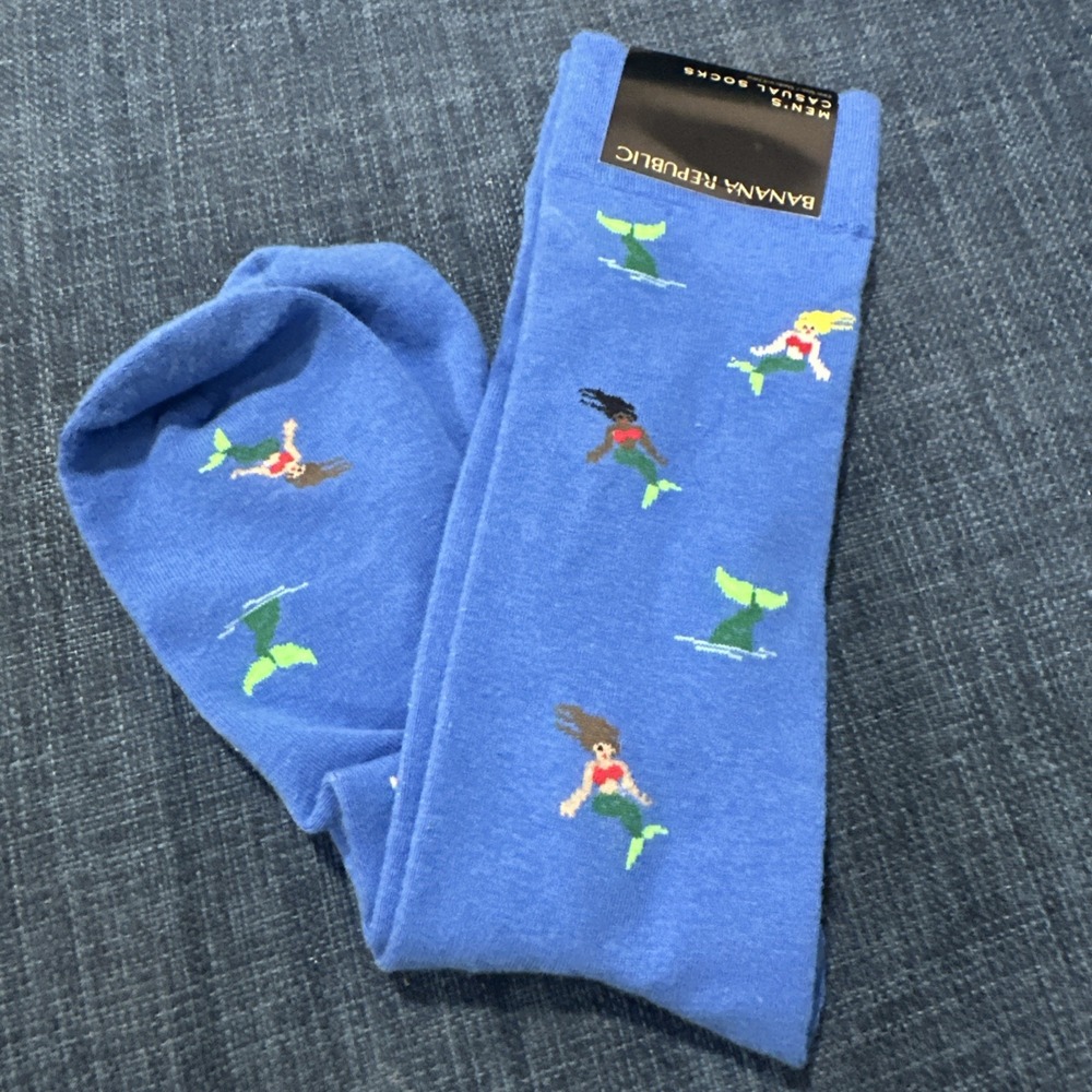 Banana Republic Mermaids Print Socks One Size - New With Tags